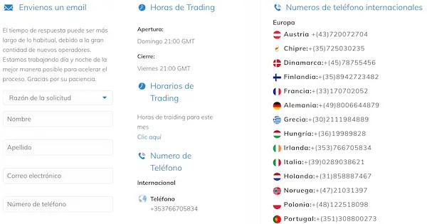 contacto servicio atencion cliente